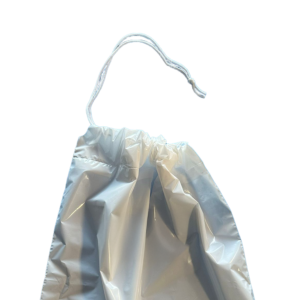 SLAVC1 Sacco PE-LD, Cm40x55 spessore 40my BIANCO, CHIUSURA CON CORDINO IN COTONE SINGOLO