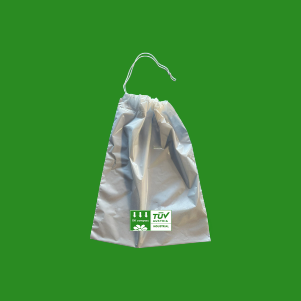 SLAVCBIO Sacco BIO, Cm40x60 spessore 40my BIANCO, CHIUSURA CON CORDINO IN COTONE