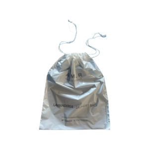 SLAVC2 Sacco PE-LD, Cm40x55 spessore 40my BIANCO, CHIUSURA CON CORDINO IN COTONE DOPPIO